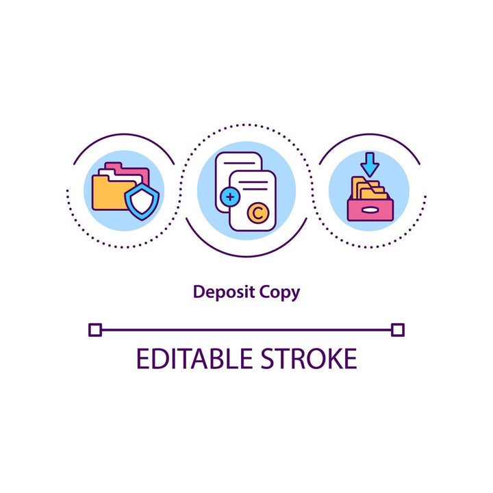 Copyright law concept icons set