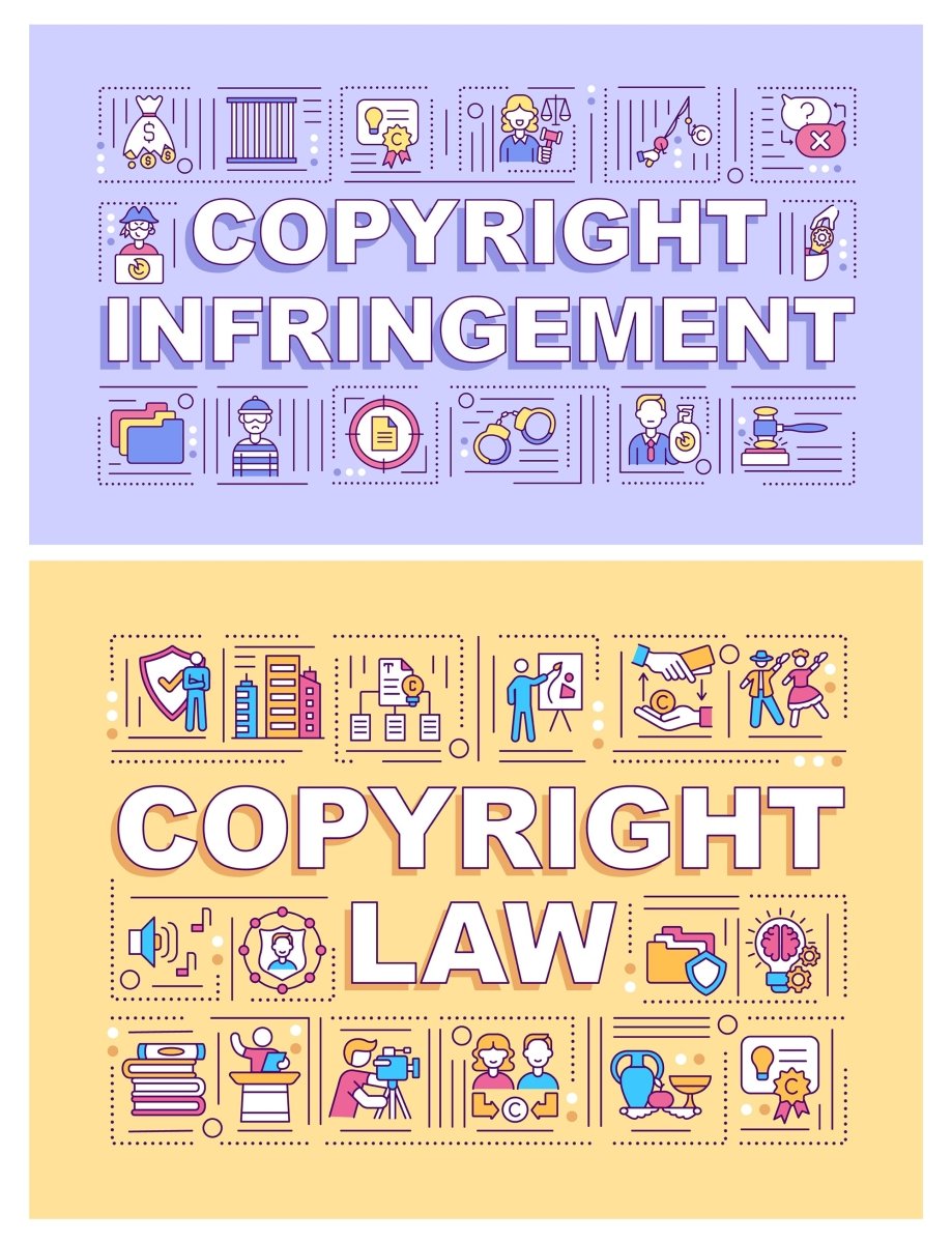 Copyright law word concepts banner set