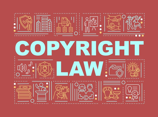 Copyright law word concepts banner set