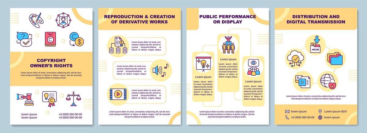 Copyright owners rights brochure template bundle