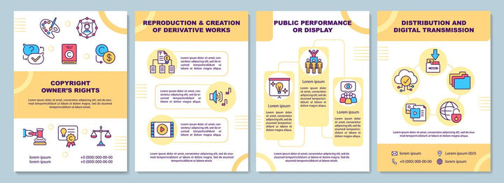 Copyright owners rights brochure template bundle