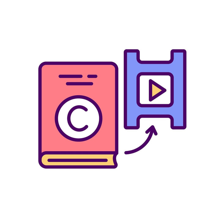 Copyright RGB color icons set