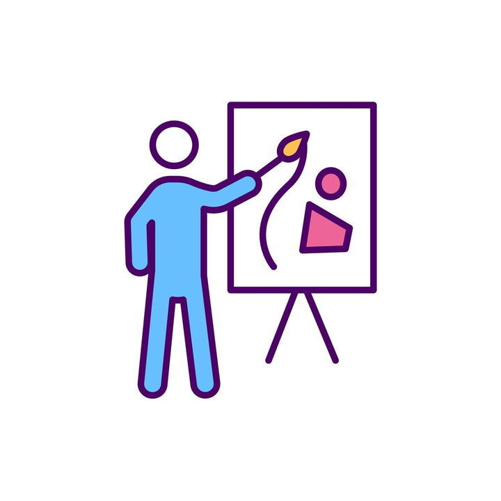 Copyright RGB color icons set