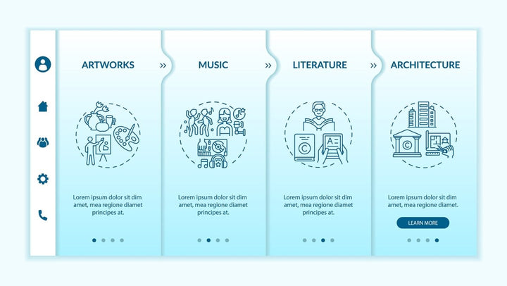 Copyright specificity onboarding vector template bundle
