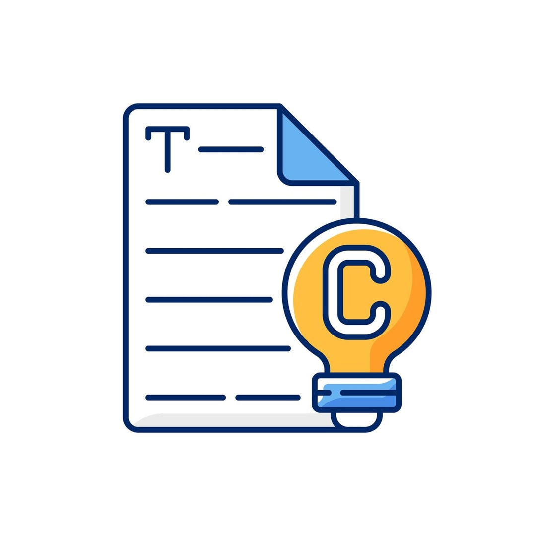 Copywriting RGB color icons set