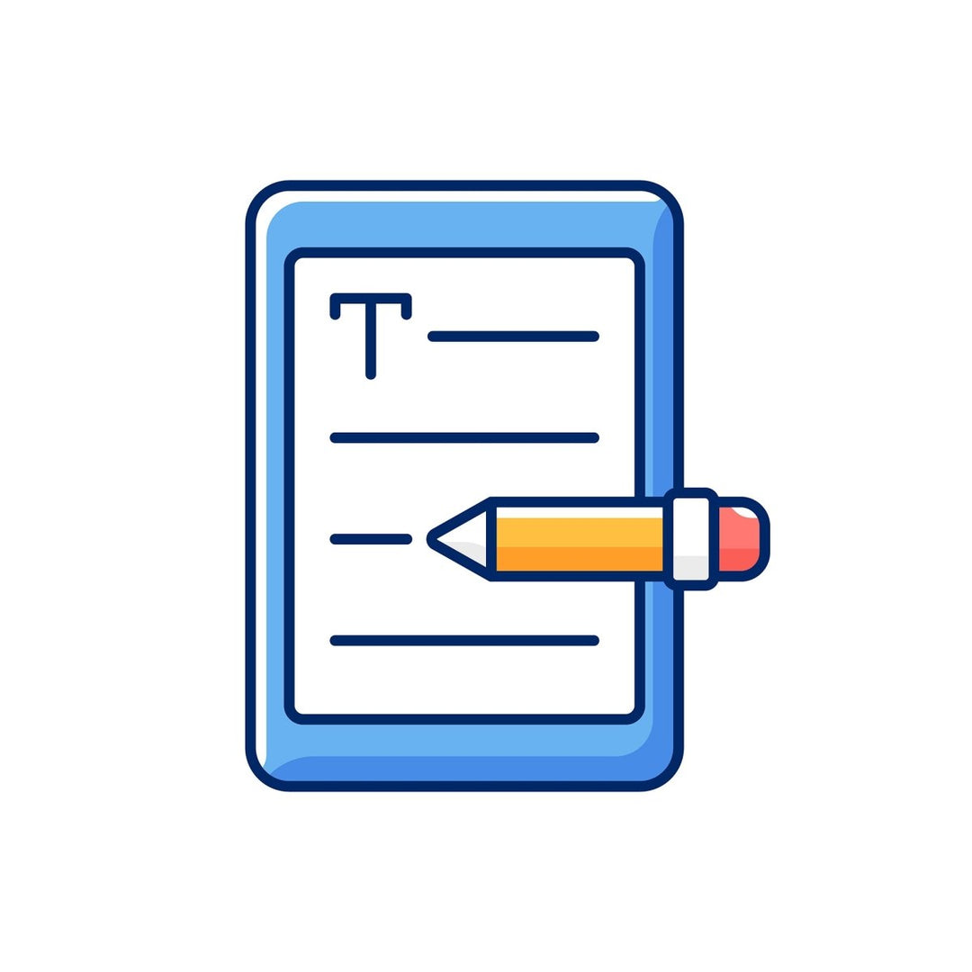 Copywriting RGB color icons set