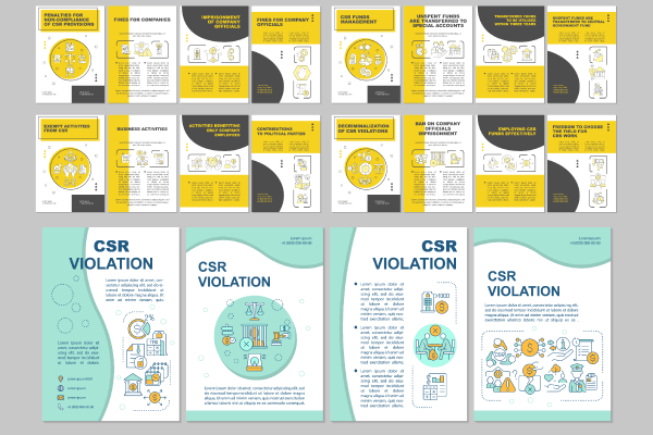 Csr Activities Post Example Corporate social responsibility activities brochure template
