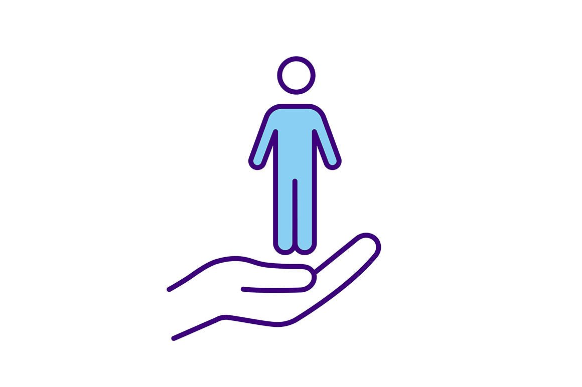 Corporate social responsibility related RGB color icons set