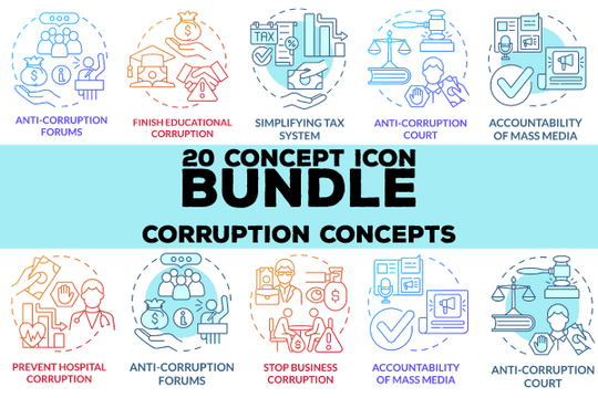 Corruption Concept Icons Bundle