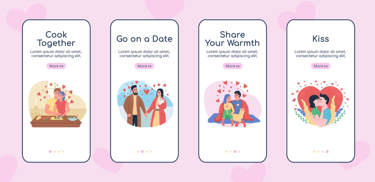 Couple activities vector template bundle
