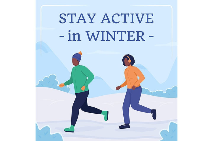 Couple activity in winter mockup card set