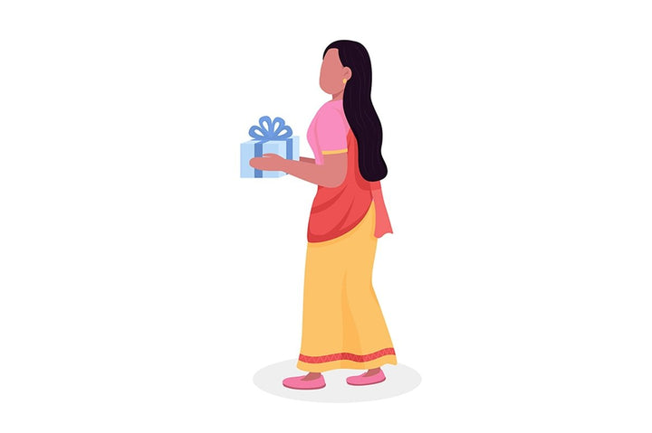 Couple celebrating festival flat color vector characters