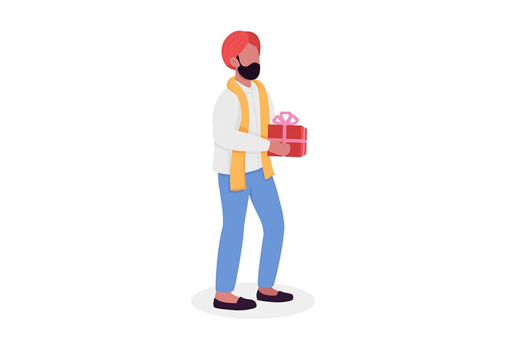 Couple celebrating festival flat color vector characters