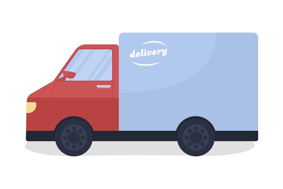 Courier delivery semi flat color vector characters