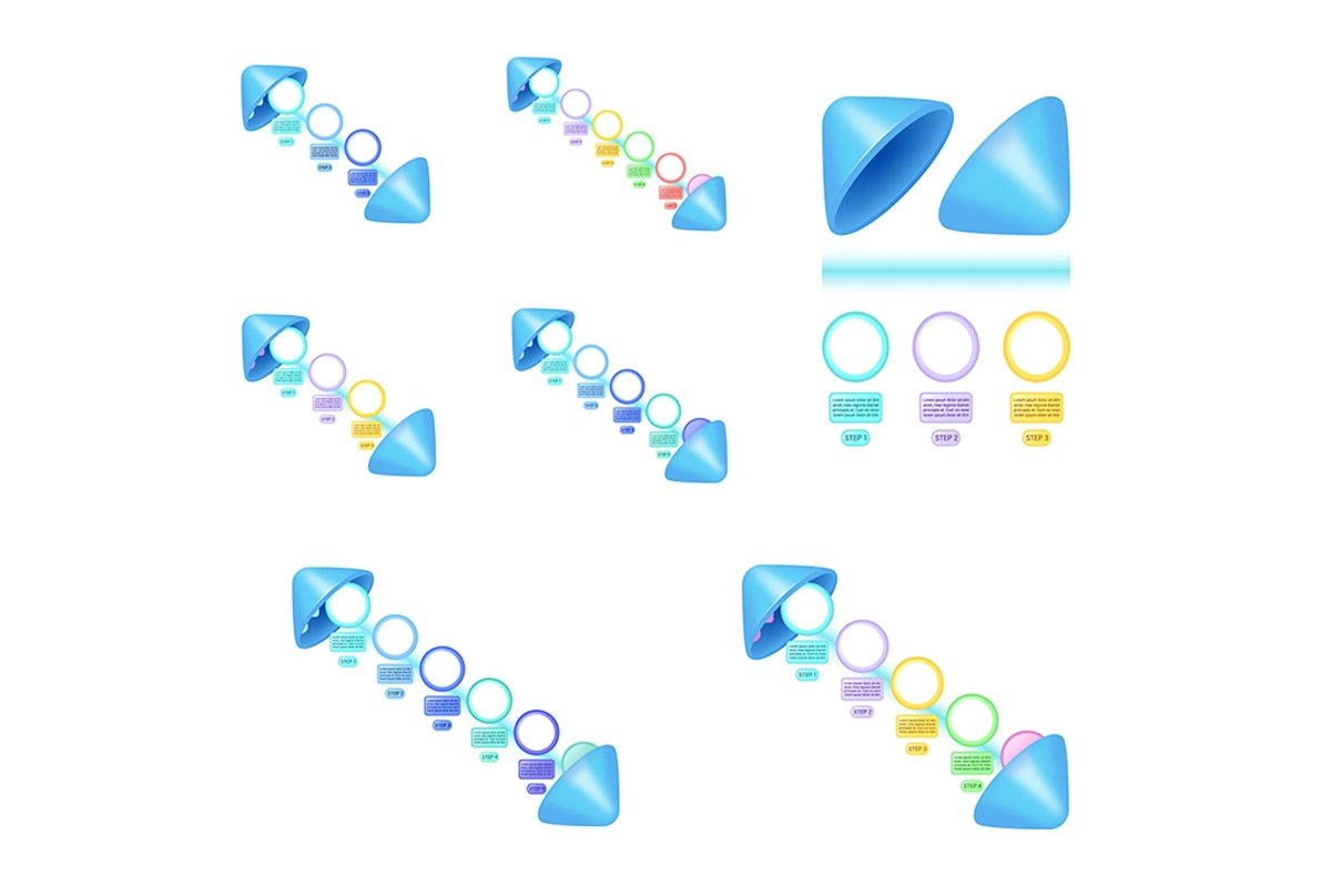 Creative colourful infographic chart design element set