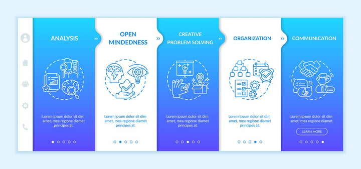 Creative thinking onboarding vector template bundle