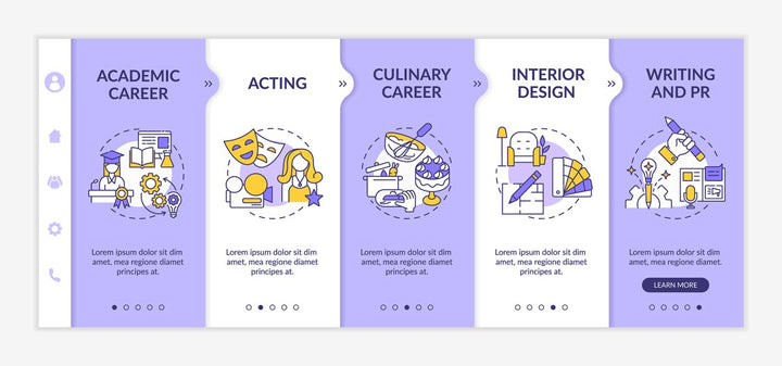 Creative thinking onboarding vector template bundle