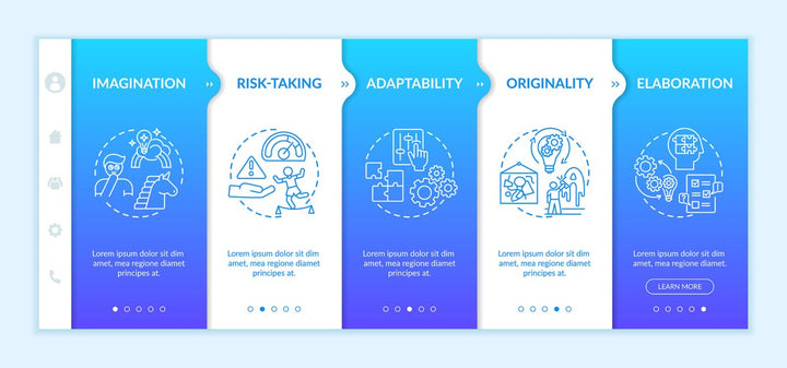 Creative thinking onboarding vector template bundle