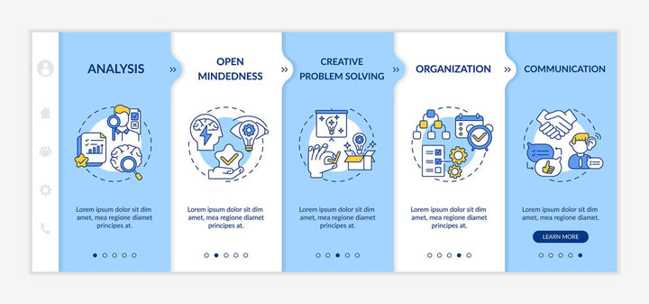 Creative thinking onboarding vector template bundle