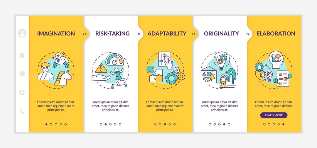 Creative thinking onboarding vector template bundle