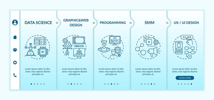 Creative thinking onboarding vector template bundle