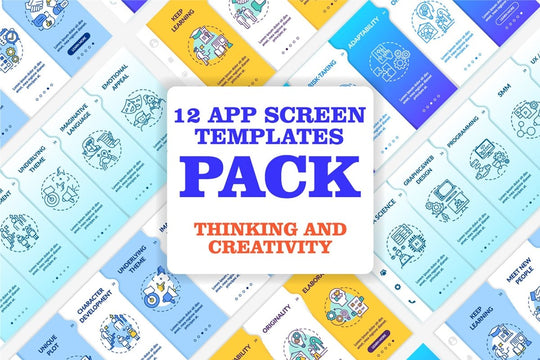 Creative thinking onboarding vector template bundle
