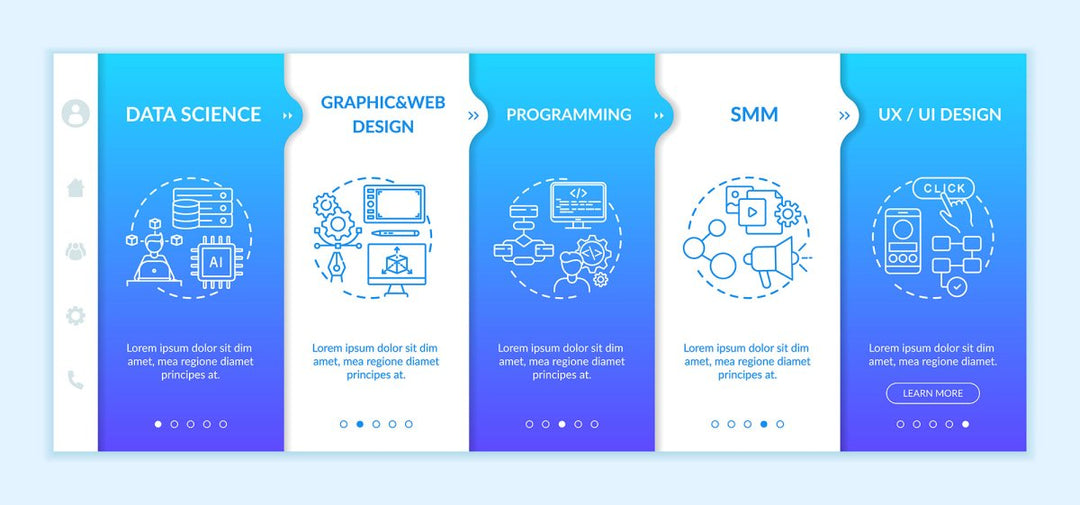Creative thinking onboarding vector template bundle