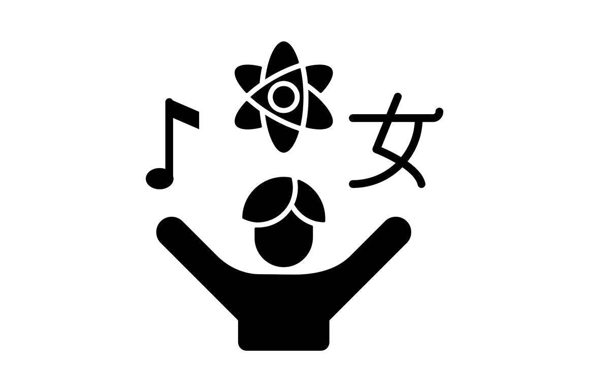 Critical thinking black glyph icons set on white space