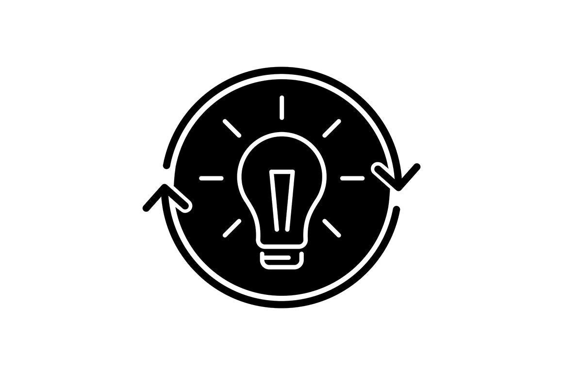 Critical thinking black glyph icons set on white space