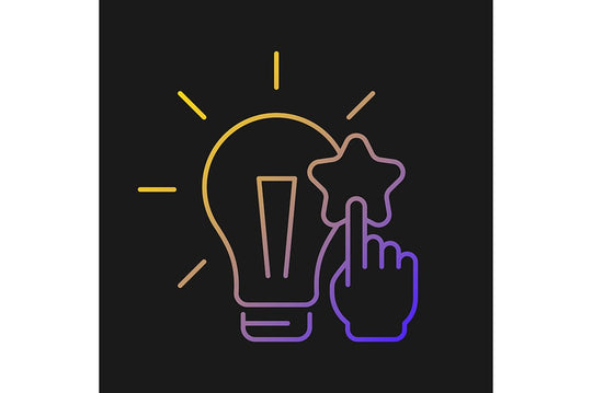 Critical thinking gradient icons set for dark and light mode