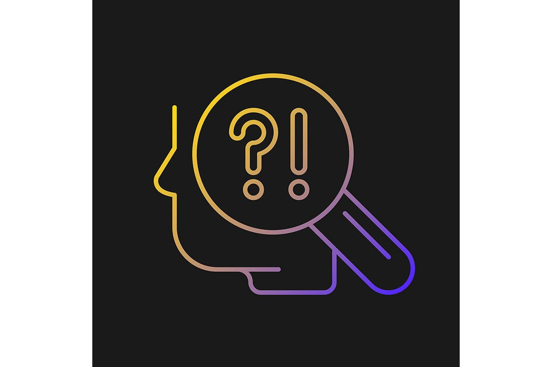 Critical thinking gradient icons set for dark and light mode