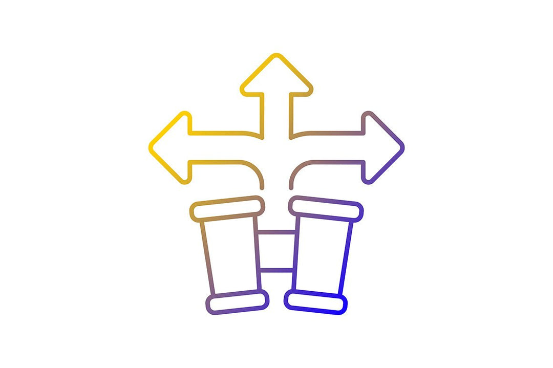 Critical thinking gradient icons set for dark and light mode