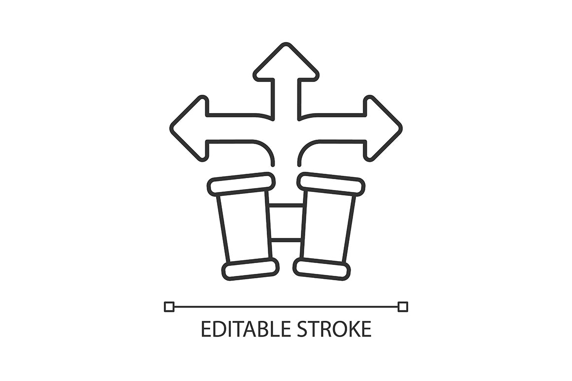 Critical thinking linear icons set for dark and light mode