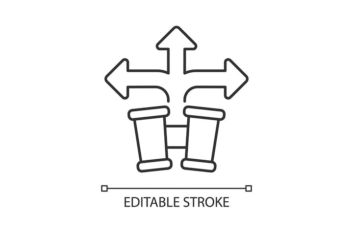 Critical thinking linear icons set for dark and light mode