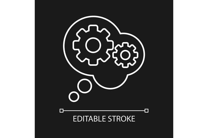 Critical thinking linear icons set for dark and light mode