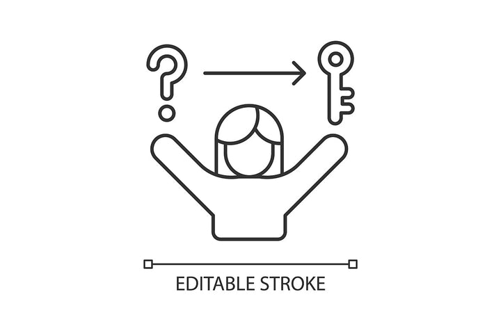 Critical thinking linear icons set for dark and light mode