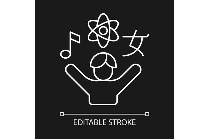 Critical thinking linear icons set for dark and light mode