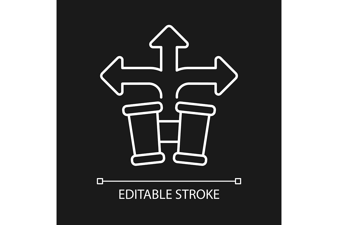 Critical thinking linear icons set for dark and light mode