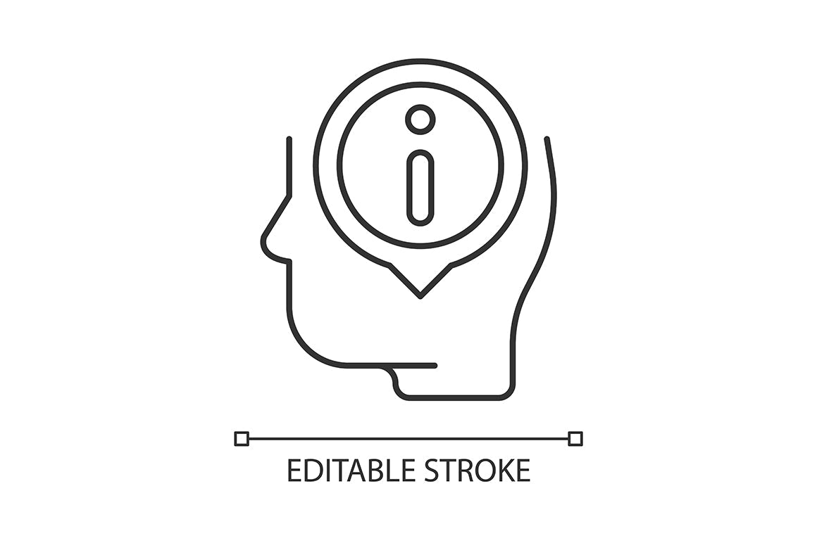 Critical thinking linear icons set for dark and light mode
