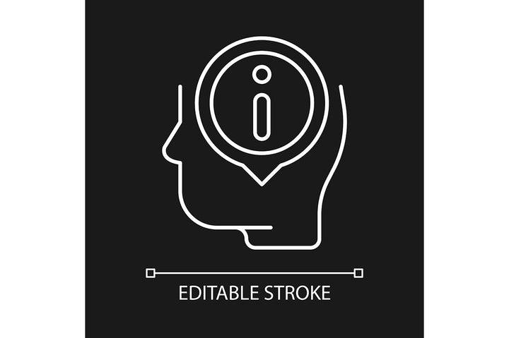 Critical thinking linear icons set for dark and light mode
