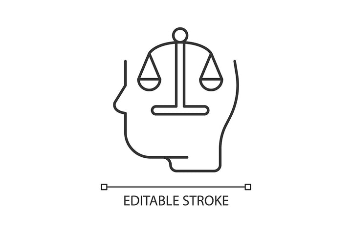 Critical thinking linear icons set for dark and light mode