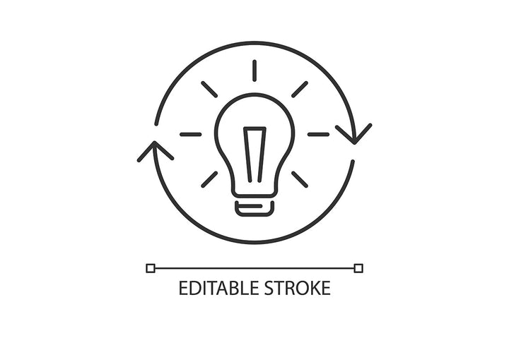 Critical thinking linear icons set for dark and light mode
