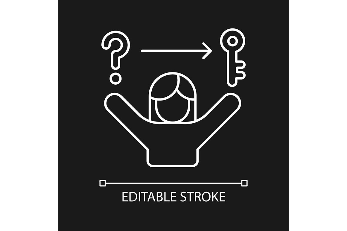 Critical thinking linear icons set for dark and light mode