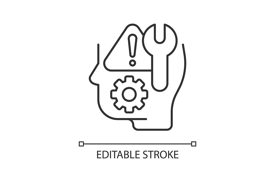 Critical thinking linear icons set for dark and light mode