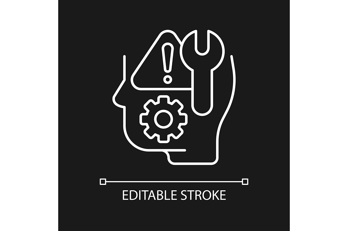 Critical thinking linear icons set for dark and light mode