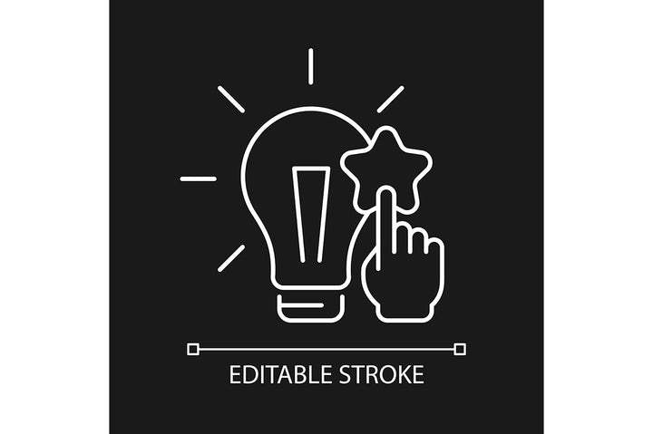 Critical thinking linear icons set for dark and light mode