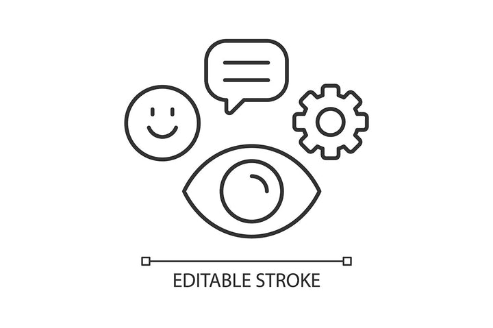 Critical thinking linear icons set for dark and light mode