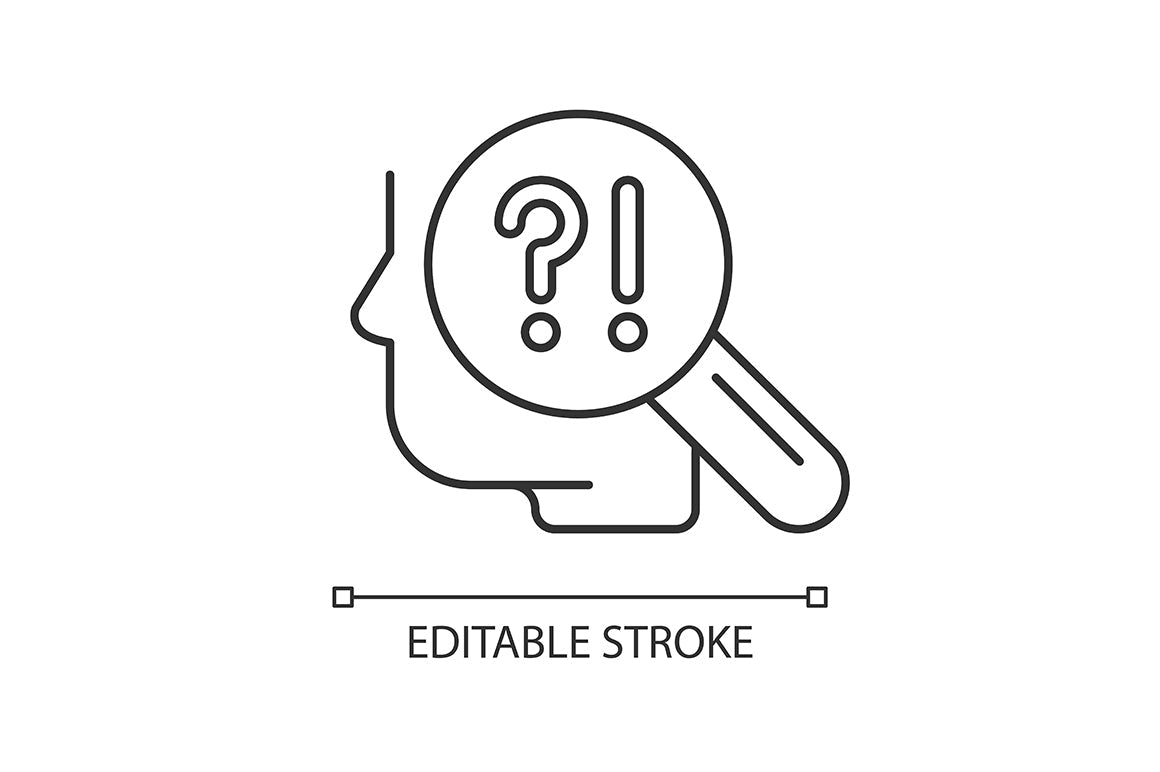 Critical thinking linear icons set for dark and light mode