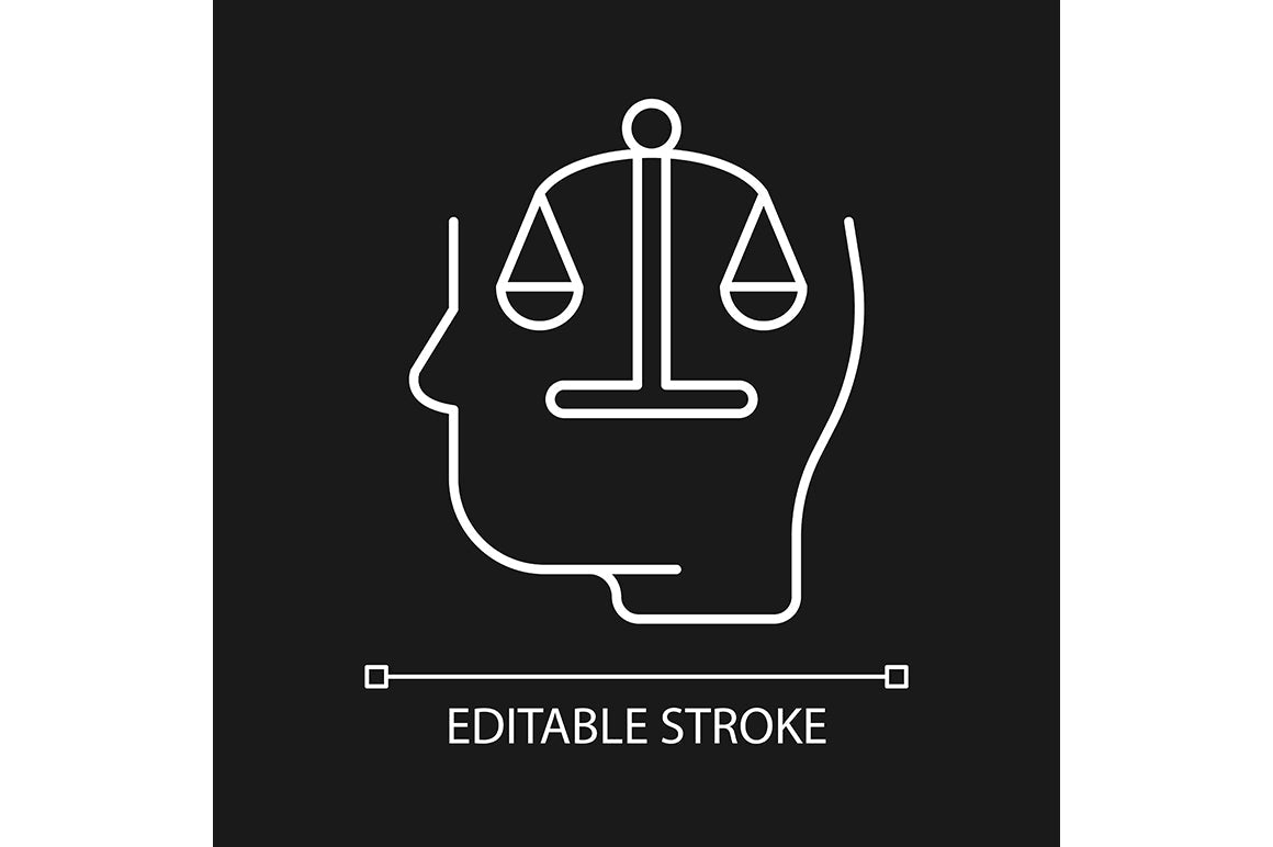 Critical thinking linear icons set for dark and light mode