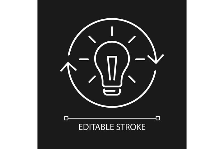 Critical thinking linear icons set for dark and light mode